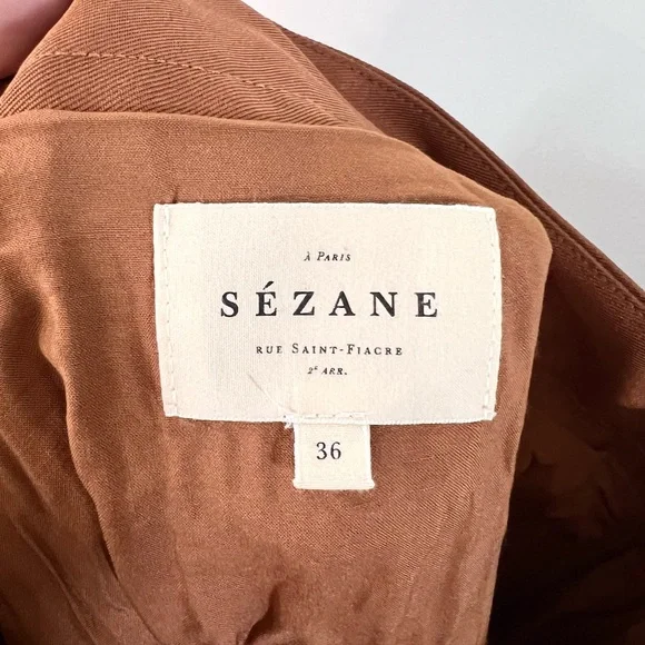 Sezane Elegant Brown Pleated Dino Skirt size 36 us size 4 - Picture 6 of 7